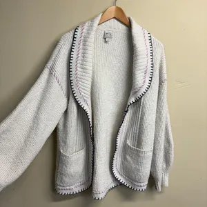 Anthropologie Maeve Collared Whipstitch Open Cardigan Sweater Size L thumbnail 4