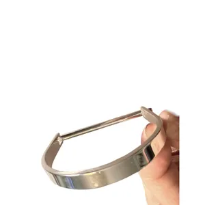 BCBGeneration Platinum Rose D-Shape Bangle Bracelet‎ 139531SLV040 Sample thumbnail 4