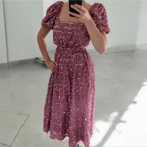 Elliatt Aubree Puff‎ Sleeve Sequin Metallic Midi Dress Size XS thumbnail 11