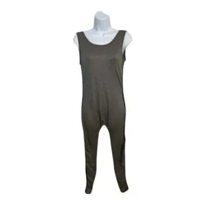 Women Grey Black Sleeveless Jumpsuit Size M Skinny Leg Stretch Romper Scoop Neck thumbnail 2
