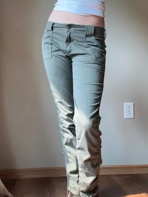 Rave Green Ruched Cargo Pants Size 6 thumbnail 5