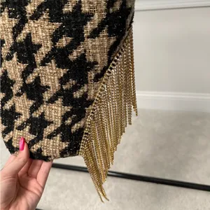 Main Strip Black and Tan Strapless Dress thumbnail 7