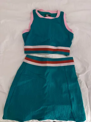 x Anthropologie Shore Skirt Paradise Oasis Colorblock thumbnail 3