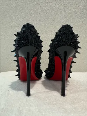 Christian Louboutin Black Spike Pigalili Potpourri Strass 120 Pumps 36.5 thumbnail 6