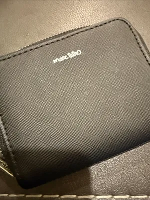 Marc Tetro Black Zip Wallet with White Dog Illustration thumbnail 2