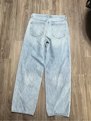 AGOLDE Criss Cross High Rise Jeans 100% Cotton Straight Leg Vintage Blue. thumbnail 16