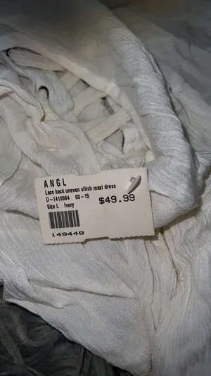 ANGL lace back uneven stitch maxi dress thumbnail 4