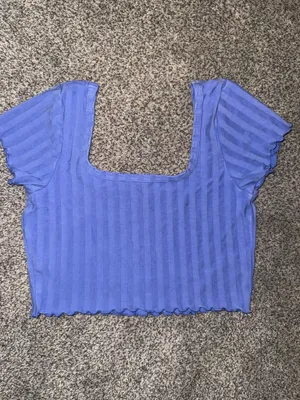 OFFLINE By Aerie OG Groove Blue Square Neck Ribbed Crop Top thumbnail 2