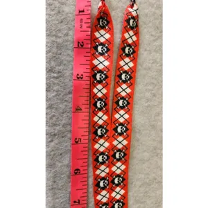 45"‎ Red & White Argyle Skulls Punk Shoelaces Fat Laces Retro 80s Sneakers Shoe thumbnail 5
