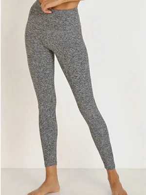 Beyond Yoga Heathered grey space dye leggings, size S Made in USA athletic gym thumbnail 2