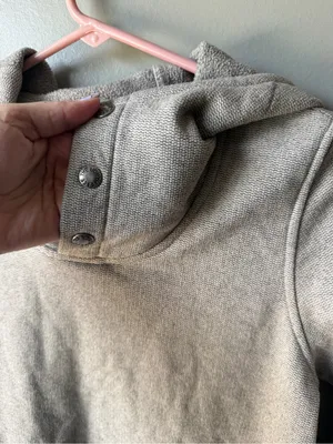 The North Face Women’s‎ Small Gray Snap Neck Hoodie Pullover Sweatshirt thumbnail 7