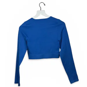 The Group BABATON Aritzia Contour Blue Long Sleeve Crew Crop Top W2258 Sz L thumbnail 6