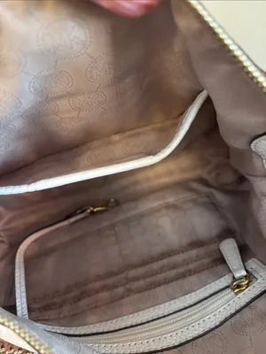 Michael Kors Cream Pebbled Leather Chain-Trim Crossbody thumbnail 3