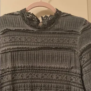 POL Elegant Dark Gray Fully Lined Lace &‎ Crochet Dress size smal thumbnail 4