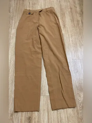 Zara Tan High-Waist Wide-Leg Trousers thumbnail 2