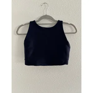 Athleta Flex Spacer Bra Womens Small Blue Longline Sports Active Yoga Workout‎ thumbnail 2
