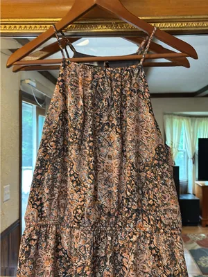 Maurices Gray & Orange Floral Dress - Size M thumbnail 2