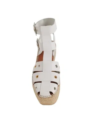 Free People Gable Glad Espadrille Gladiator Sandals White Leather Size 36, US 6 thumbnail 4