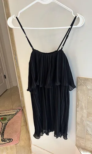 Miss Love Pleated Black Mini Dress thumbnail 1
