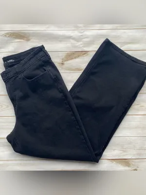 Old Navy high rise WOW Wide leg black stretch denim jeans fall winter 14 thumbnail 4