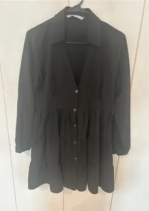 Zara Black Dress with Collar thumbnail 1