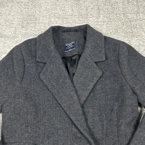 Abercrombie & Fitch Pea Coat Womens Small Wool Blend Herringbone Double Breasted thumbnail 2