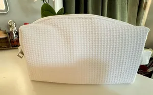 Embroidered Skincare Pouch White thumbnail 2