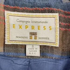 Vintage Express Plaid Madras Blazer Jacket 3 Button Oversized Boxy Size Small thumbnail 4