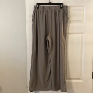 HALARA Wide-Leg Tan Trousers size L brand new color light gray two front pockets thumbnail 4