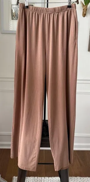 OGL Move Wide Straight Leg Elastic Waist Pants Caramel Brown M thumbnail 1