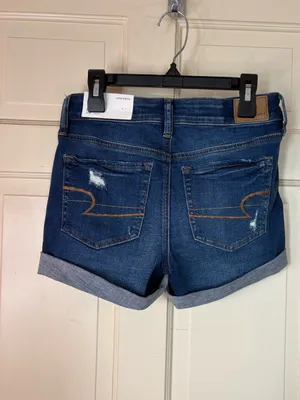American Eagle Midi Cuffed Dark Blue Shorts Stretch Low Rise Women’s Size 0 NWT thumbnail 8