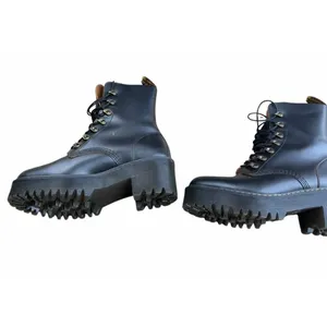 Dr Martens Leona Platform Black Leather Lace Up Combat Boot Women Docs Chunky thumbnail 10