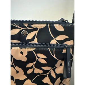 Kate Spade Jae Garden Vine‎ Nylon Crossbody Purse Bag Navy Floral T thumbnail 2