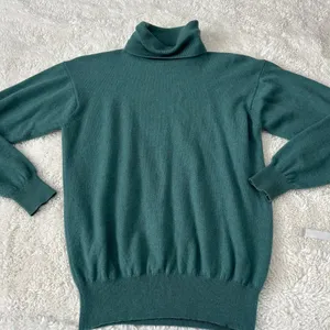 Women's Cashmere Sweater Teal Pullover Turtleneck M Preppy Country Club Designer thumbnail 2