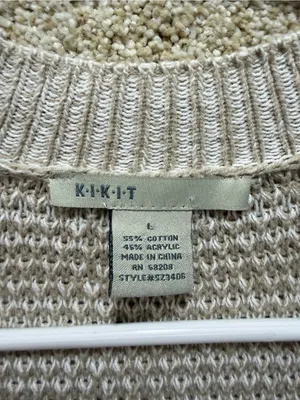 Open front knit cardigan large fall cotton blend neutral preppy duster layering thumbnail 9