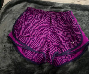 Nike Women's Tempo Dri-Fit Purple Geometric Triangle Running Shorts thumbnail 1