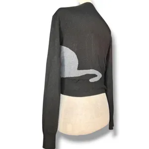 Collectif London Jessie Cropped Cardigan Sweater Novelty Rockabilly Cat Heart thumbnail 3