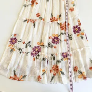 Anthropologie Kindred Ivory Floral Embroidered Cottage Maxi Dress Petite Small thumbnail 9