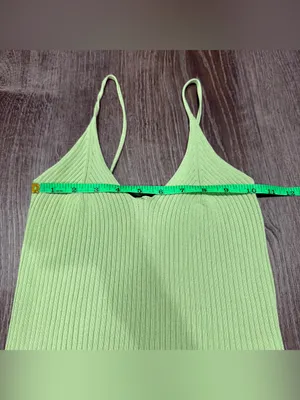 Lime Green Knit Cropped Tank Top thumbnail 5