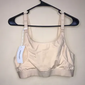 NWT MomCozy Milk Pumping Bra Nude Adjustable Post Maternity thumbnail 1