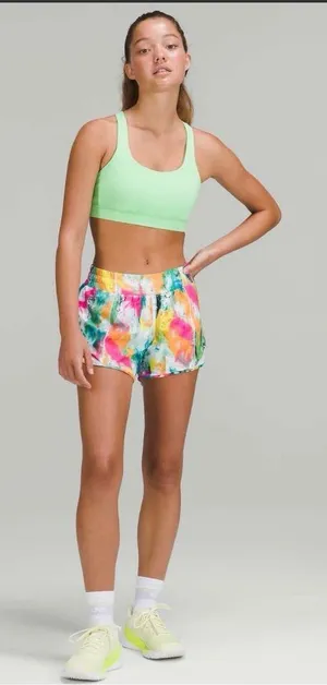 Lululemon Hotty Hot Low-Rise Lined Short 4" in No Limits White Multi / White thumbnail 1