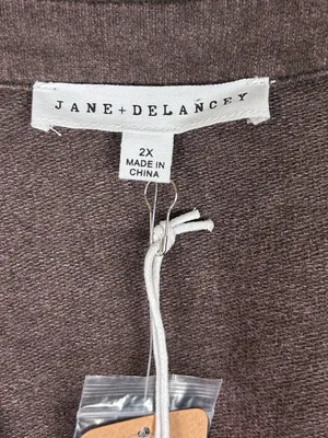 NWT Jane + Delancey cotton brown button up sleeveless top minimalist size 2X NEW thumbnail 6