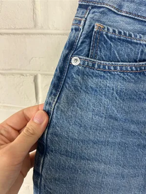 American Eagle Crossover Waist Highest Rise Denim Mom Shorts Size 6 thumbnail 8