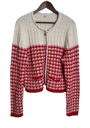 J.Crew Textured Crochet Lady Jacket in Moroccan Sand Red size XL Coastal Cottage thumbnail 1