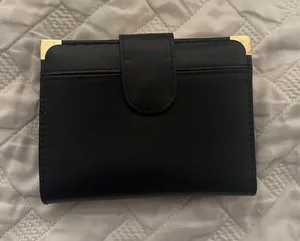 Classic Black Women's Wallet with Gold Trim thumbnail 1