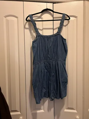 Express denim short jumpsuit thumbnail 2