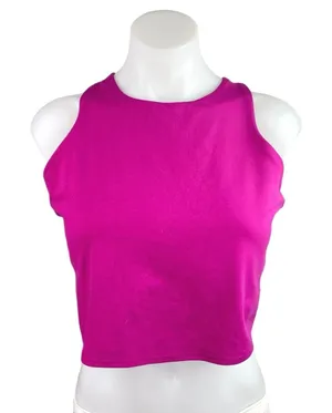 Athleta Pink Sleeveless Racerback High Neck Yoga Tank Athletic Crop Top Size L thumbnail 1