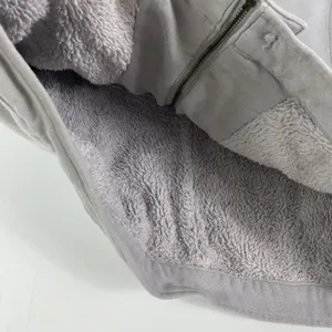 Eileen Fisher Jacket Womens Small Gray‎ Cotton Blend Hooded Sherpa Lined Zip thumbnail 7