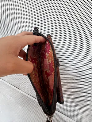Vtg y2k Brighton Brown and Black Leather croc embossed Wristlet Clutch thumbnail 7