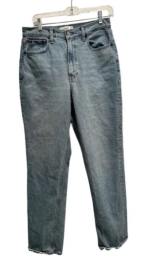 Abercrombie &‎ Fitch Curve Love Ultra High Rise 90s Straight Jeans Light Wash 29 thumbnail 1